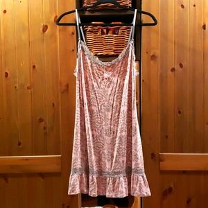 Plume Nightie in pink and grey XL